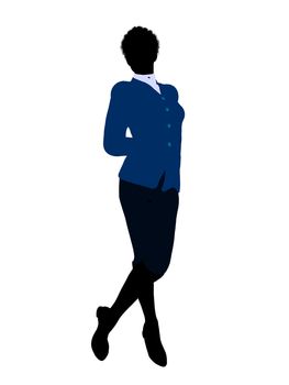 African american female business executive silhouette on a white background