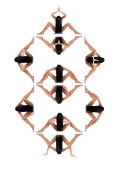 Nude girl on  white background