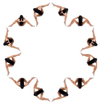 Nude girl on  white background