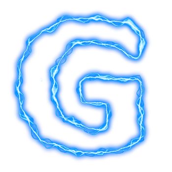 alphabet of blue lightning letters and numbers