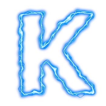 alphabet of blue lightning letters and numbers