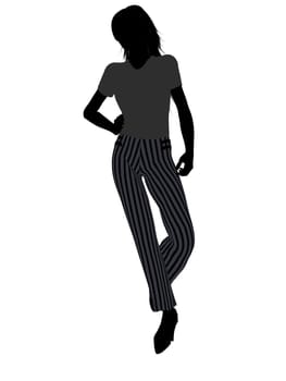 Female business executive silhouette on a white background