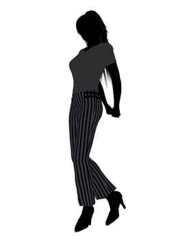 Female business executive silhouette on a white background
