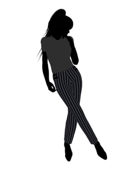 Female business executive silhouette on a white background