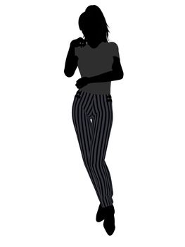 Female business executive silhouette on a white background