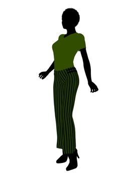 African american female business executive silhouette on a white background