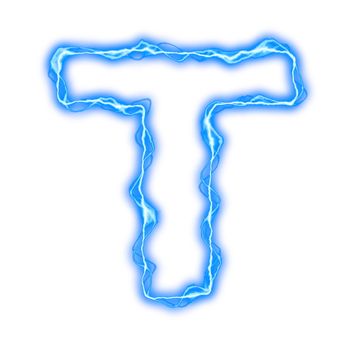 alphabet of blue lightning letters and numbers
