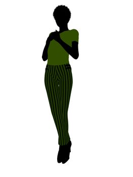 African american female business executive silhouette on a white background