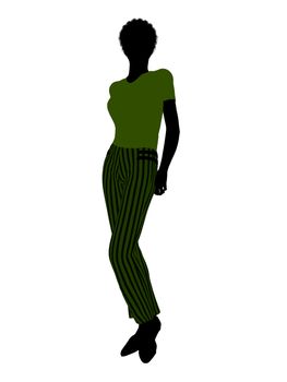 African american female business executive silhouette on a white background