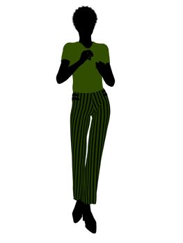 African american female business executive silhouette on a white background