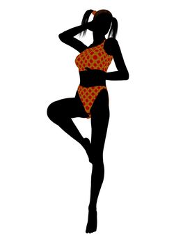 Female swimsuit illustration silhouette on a white background