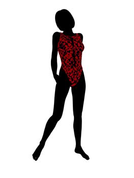 Female swimsuit illustration silhouette on a white background