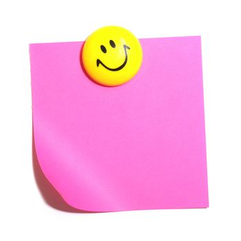 smiley face and blank paper with copyspace for your text message