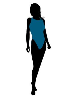 Female swimsuit illustration silhouette on a white background