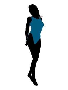 Female swimsuit illustration silhouette on a white background