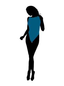 Female swimsuit illustration silhouette on a white background