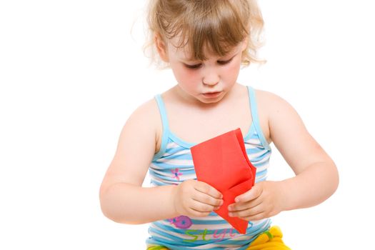 a  baby  make airplane from red paper