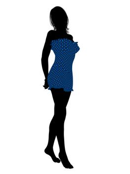 Female swimsuit illustration silhouette on a white background
