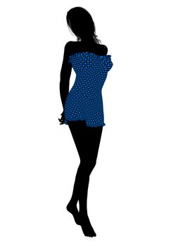 Female swimsuit illustration silhouette on a white background