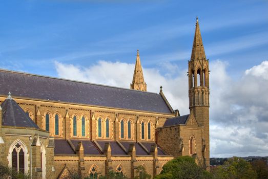stock image of a large stone cathedral building