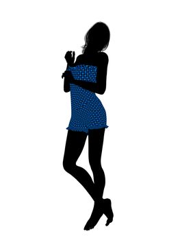 Female swimsuit illustration silhouette on a white background