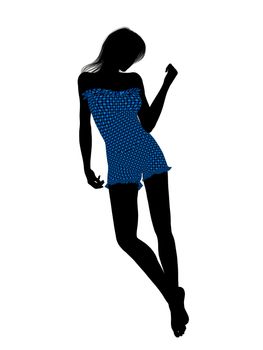 Female swimsuit illustration silhouette on a white background
