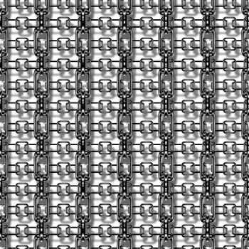 chains and steel cables on a white background