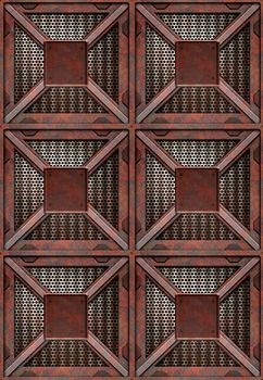 old rusting metal shipping or storage containers