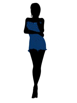 Female swimsuit illustration silhouette on a white background