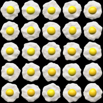 a large image of lots of fried eggs each different from others
