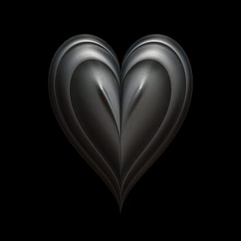 iron heart on black background lit in low key style