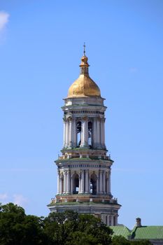Bell tower of the Kiev-Pechersk Lavra monastery in Kiev, Ukraine 