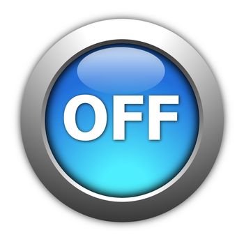 on and off button isolated on white background