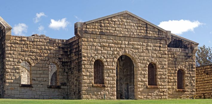 old stone trial bay gaol front entrance