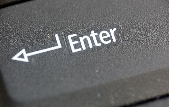 macro of Enter button of laptop