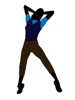 Casual dressed female silhouette on a white background