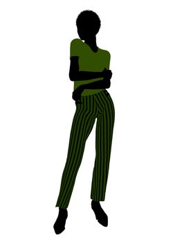 African american female business executive silhouette on a white background