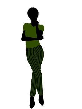 African american female business executive silhouette on a white background
