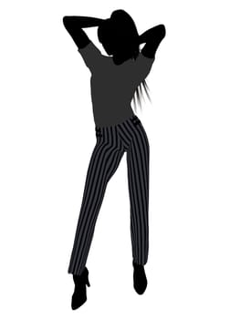 Female business executive silhouette on a white background