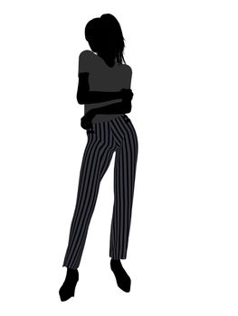 Female business executive silhouette on a white background