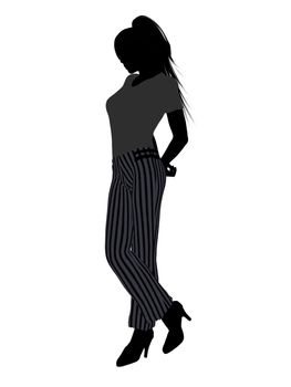 Female business executive silhouette on a white background