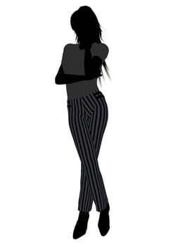Female business executive silhouette on a white background