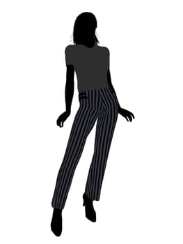 Female business executive silhouette on a white background