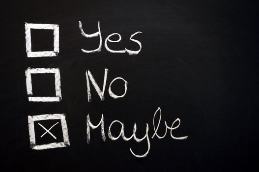 choose yes or no written on a chalkboard
