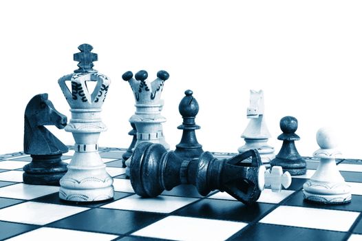 chess pieces showing concept for strategy success and battle in business