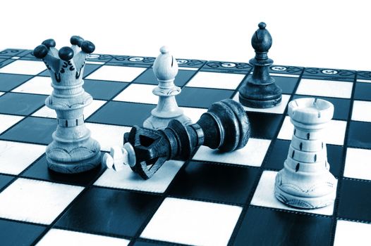 chess pieces showing concept for strategy success and battle in business