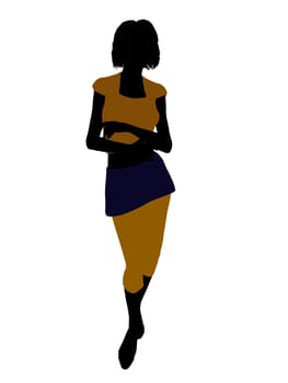 Casual dressed female silhouette on a white background