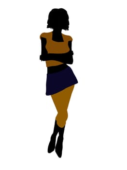 Casual dressed female silhouette on a white background