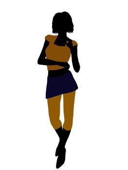 Casual dressed female silhouette on a white background