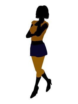Casual dressed female silhouette on a white background